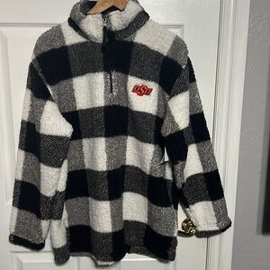 🔥OKLAHOMA STATE COWBOYS BOXERCRAFT 1/4 ZIP Sherpa Pullover - “NWT” - Women Sz L
